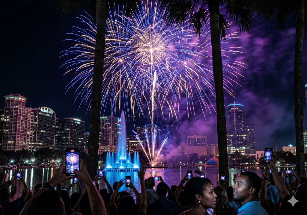 Fireworks at the Fountain at Lake Eola-1