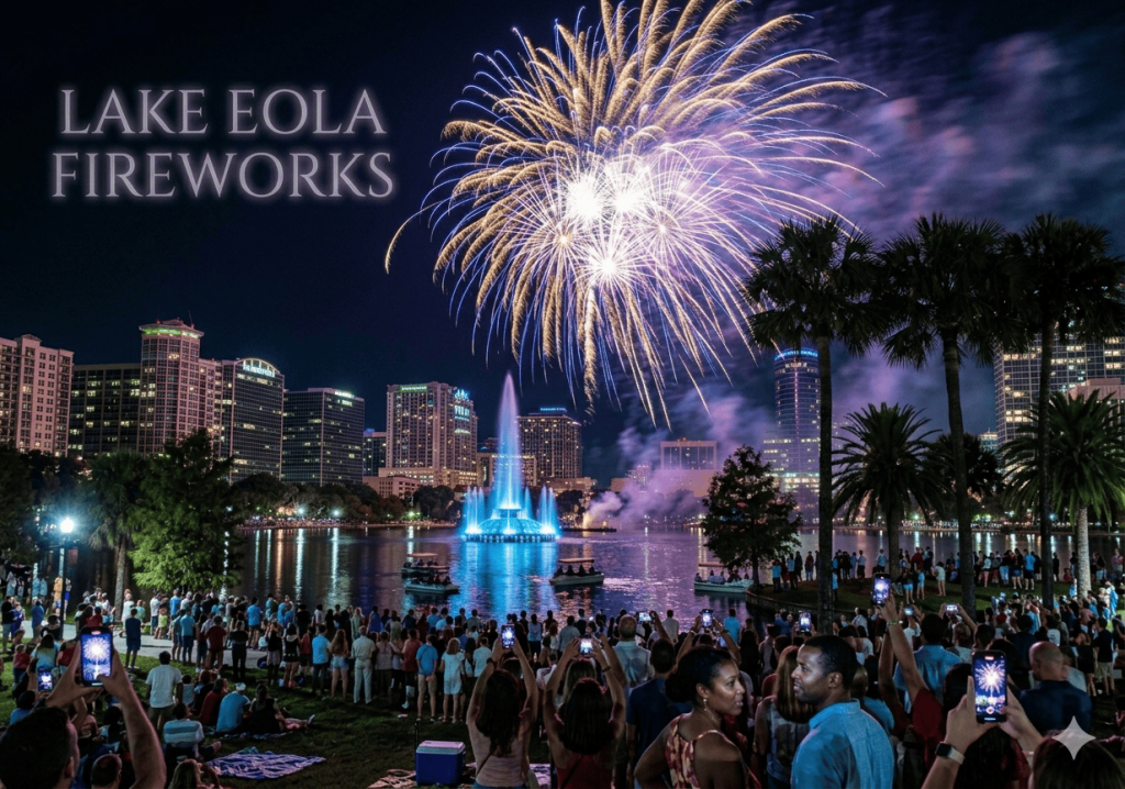 Fireworks at the Fountain at Lake Eola